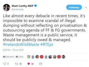 Waste Management Tweet Matt Carthy MEP